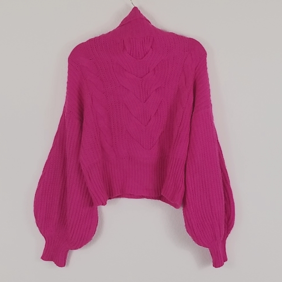 Fashion Nova Sweaters Fashion Nova Hot Pink Cable Knit Sweater Xs